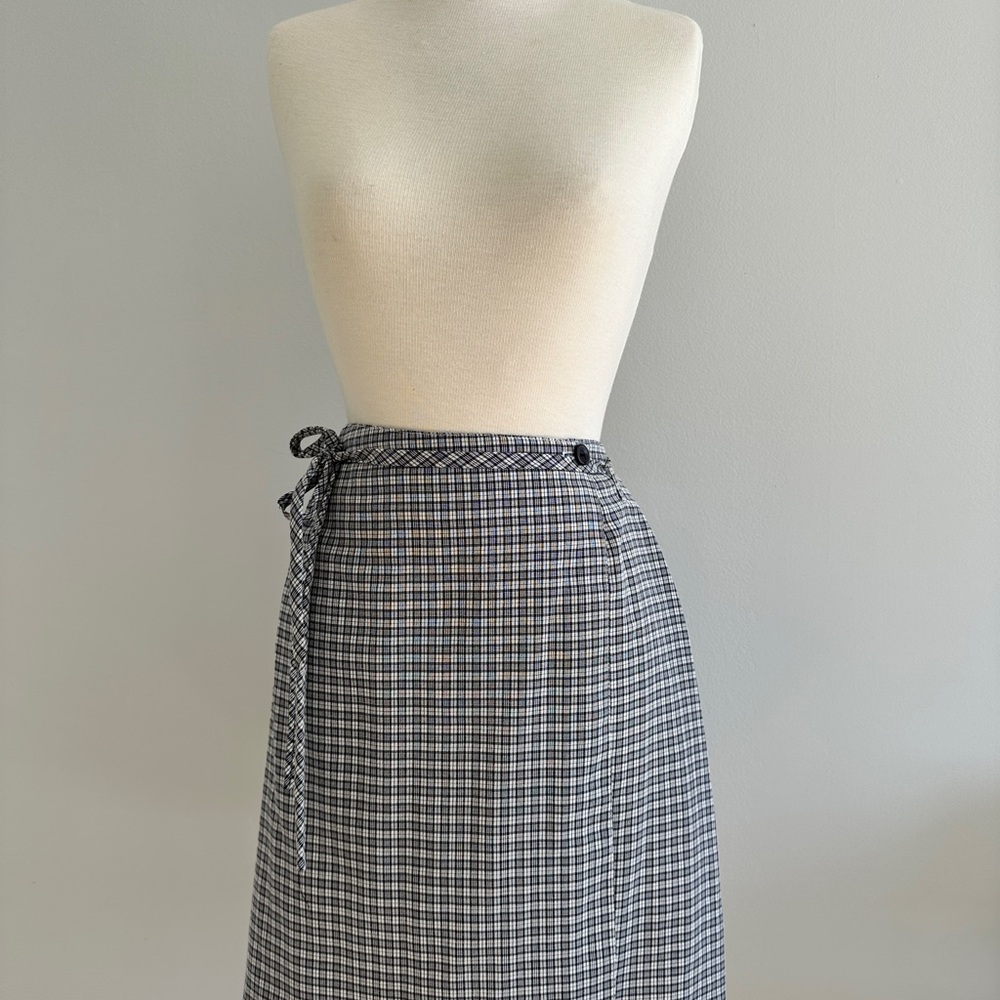Vintage Plaid Wrap Mini Skirt
